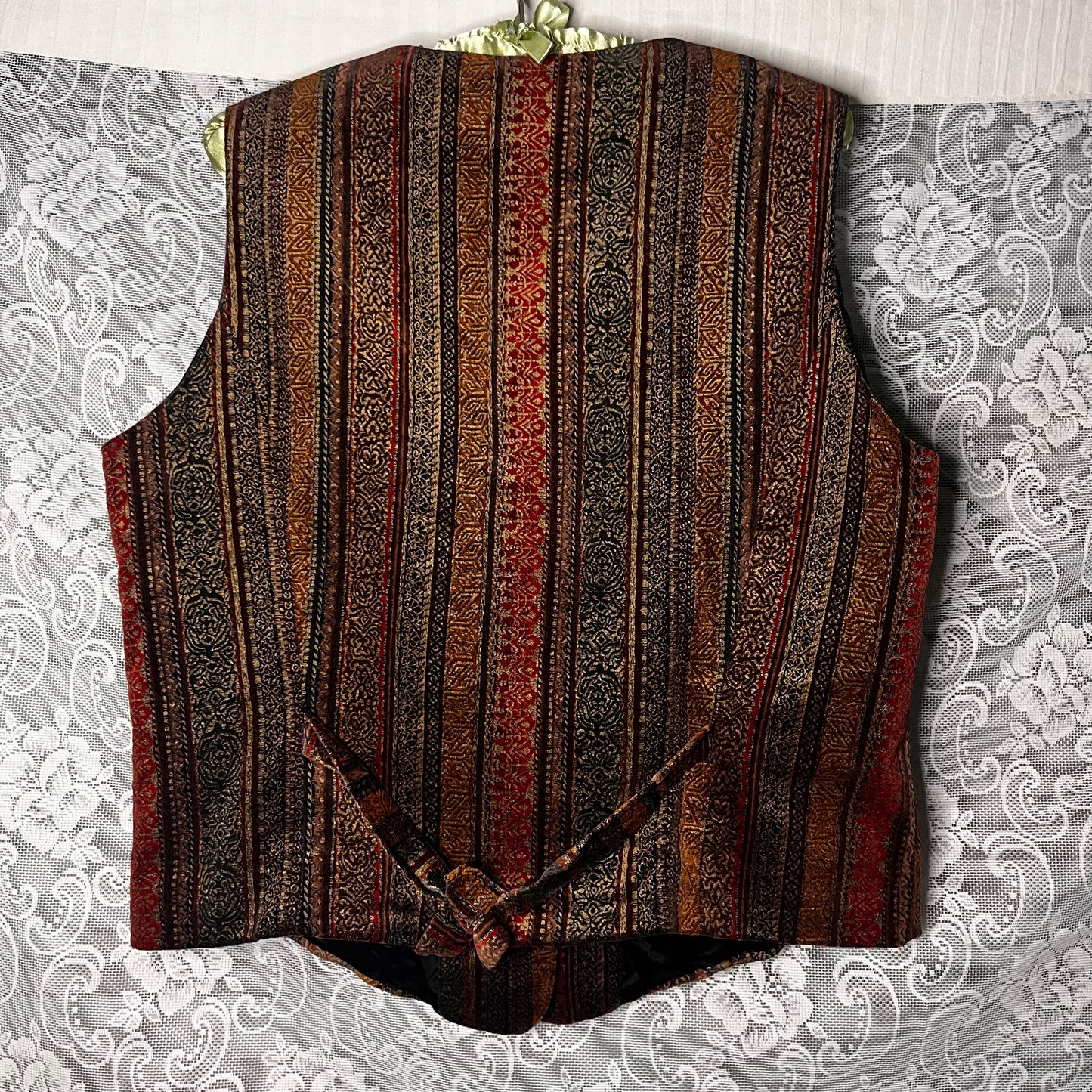 striped velvet vest