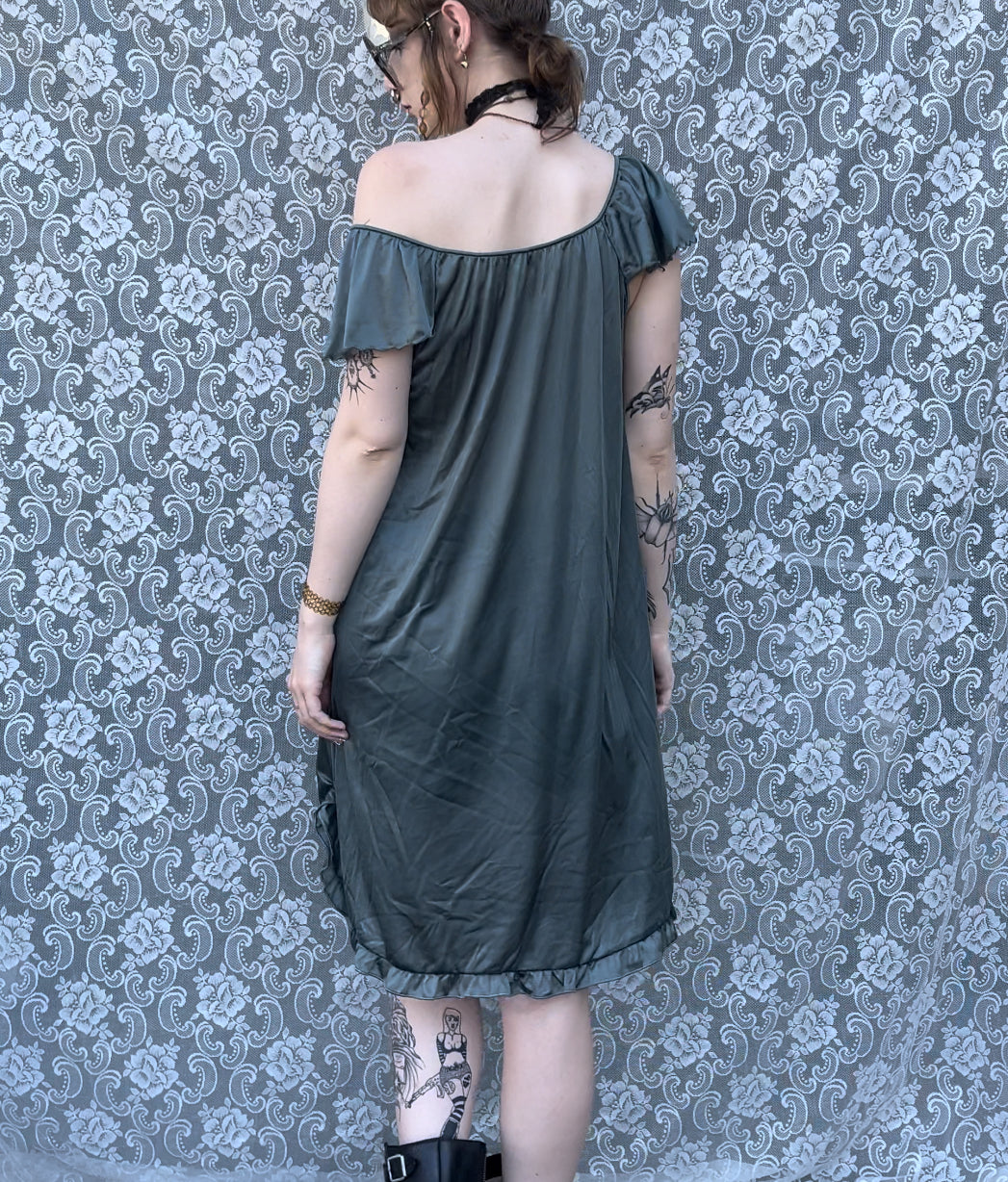 vintage grey hand dyed slip dress