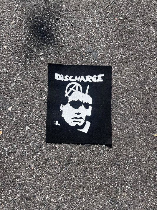 discharge bootleg screenprinted patch