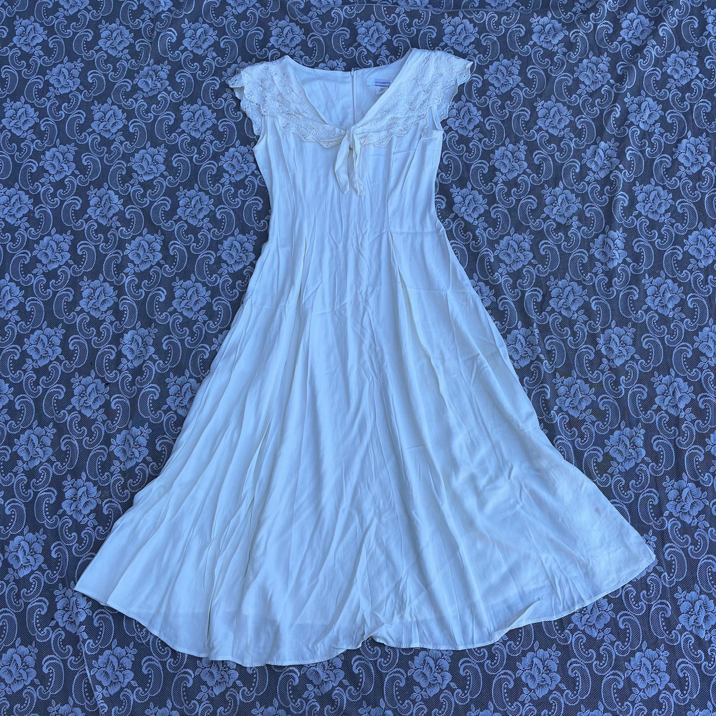 70s white ellen ashley picnic dress