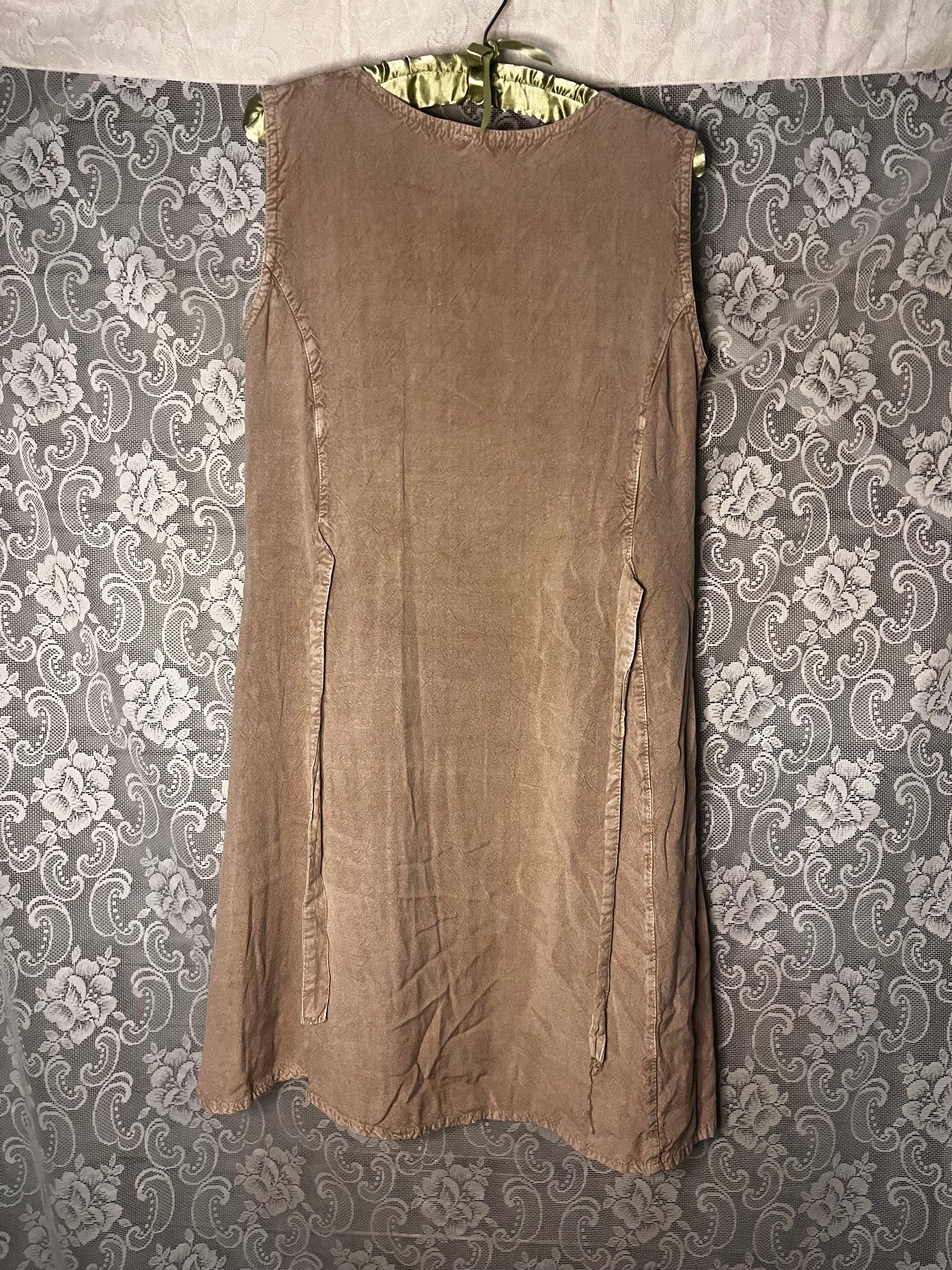 tan embroidered hippie dress