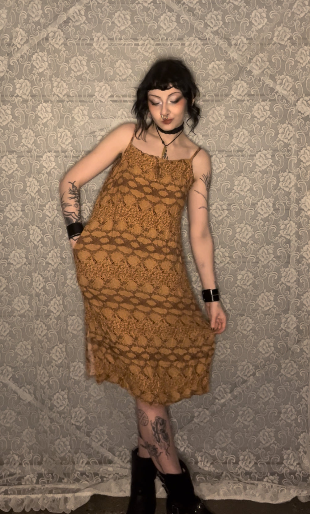 snake skin print dress