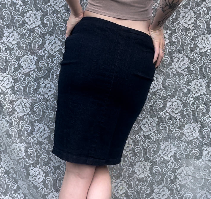 ralph lauren denim lace up pencil skirt