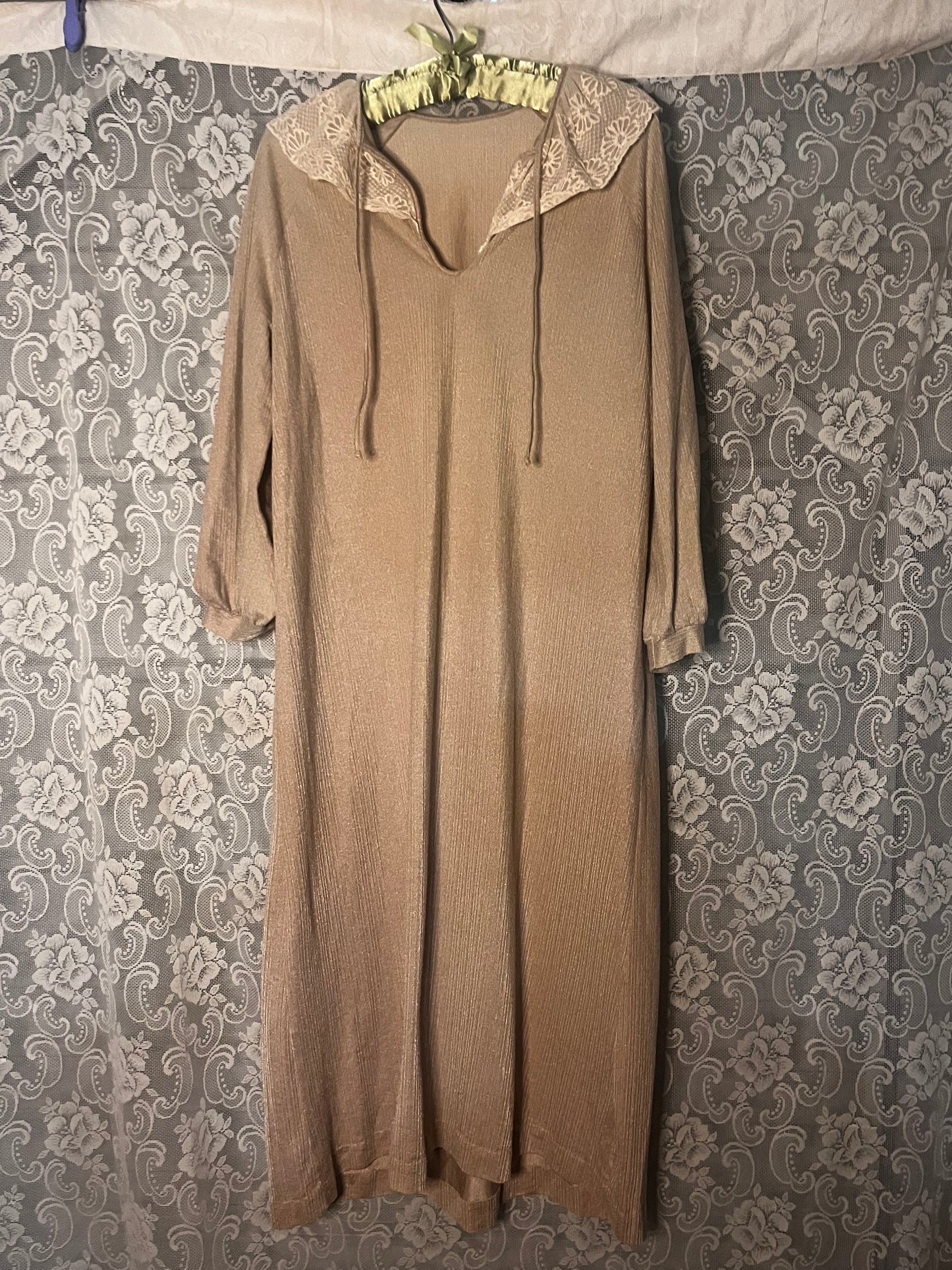 warm beige collared nightie