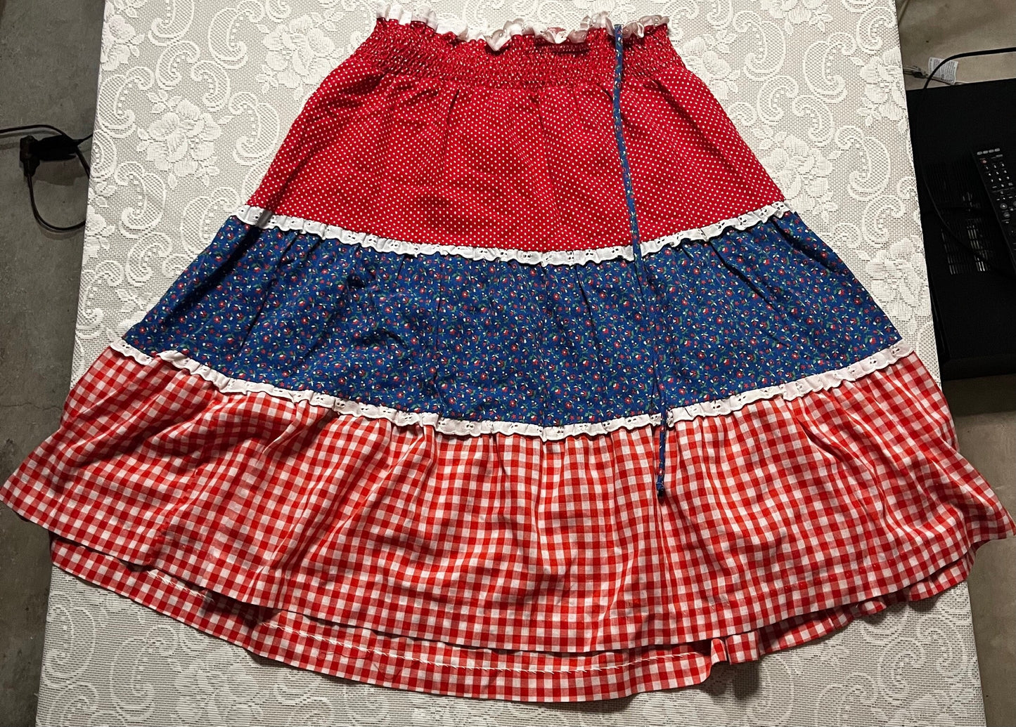 vintage patchwork farmer skirt