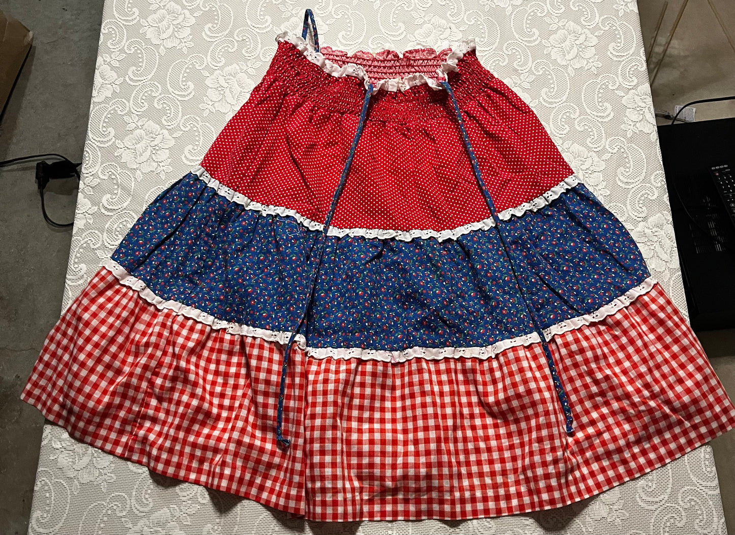 vintage patchwork farmer skirt