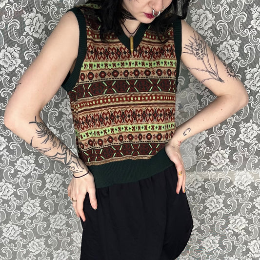 earth tone knit vest