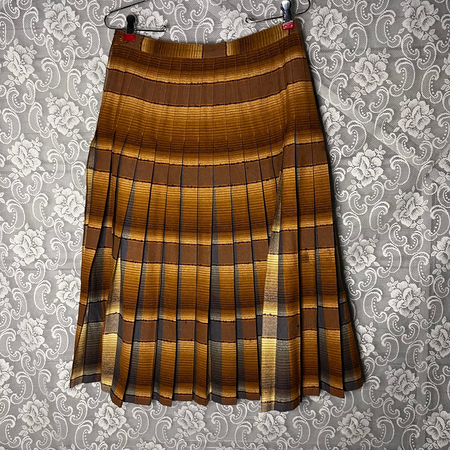 50s REVERSIBLE wool plaid skirt