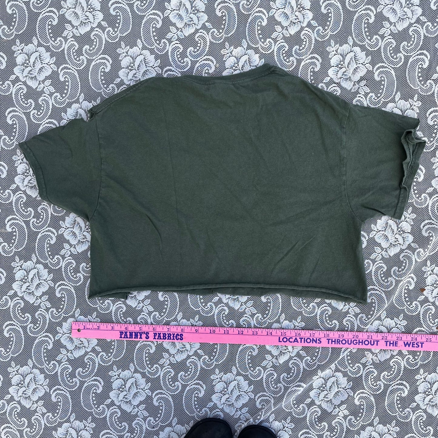 army green DIY thrashed dystopia bootleg tee