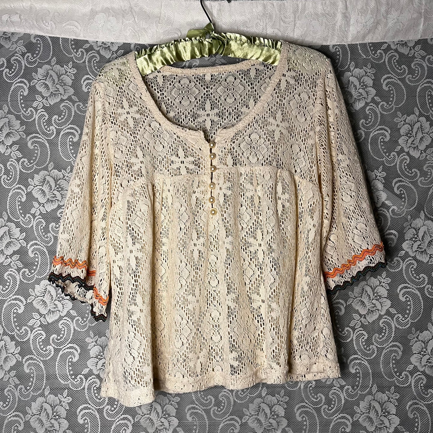 cream lace babydoll blouse