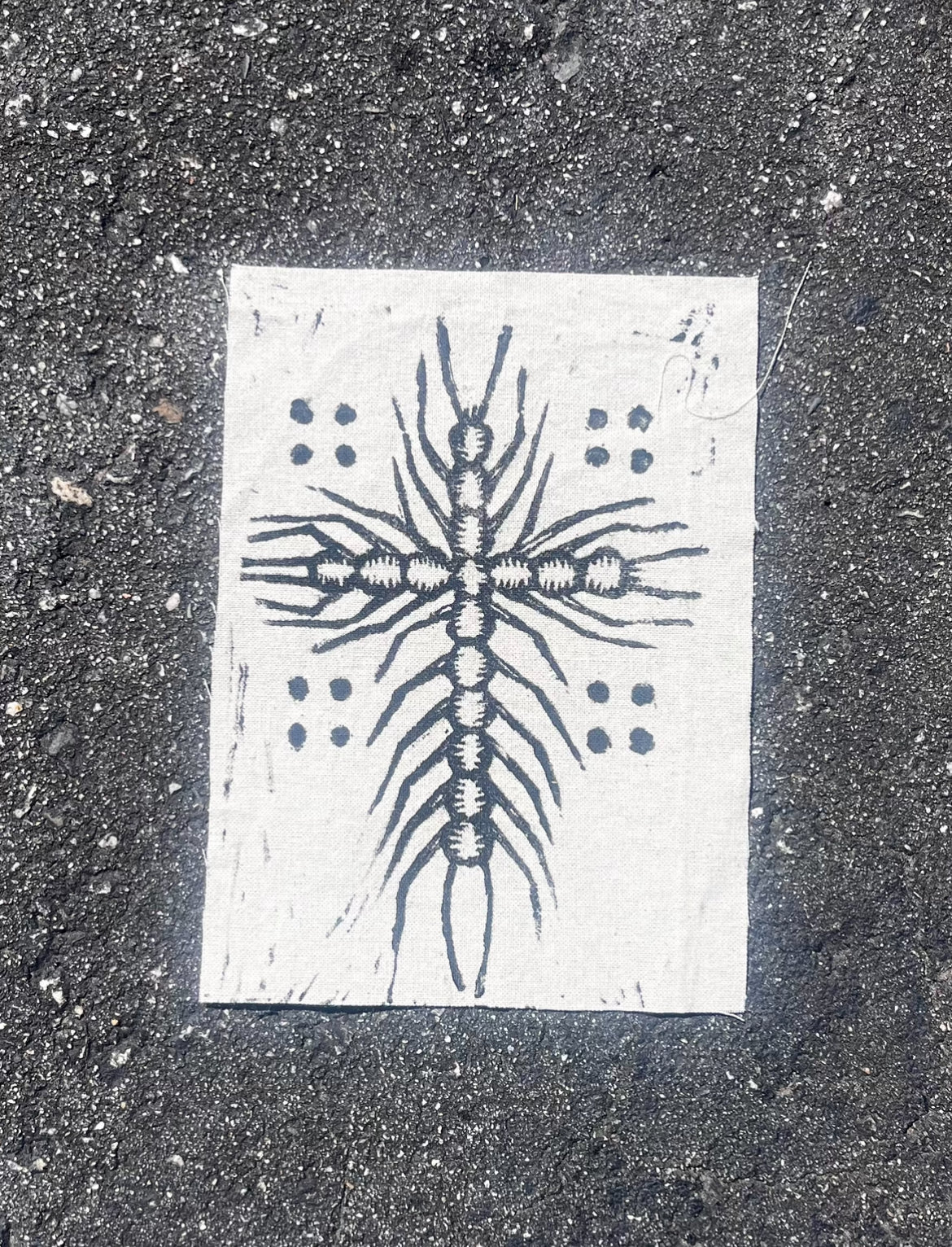 centipede cross block printed patch