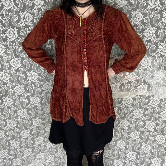 warm brown hippie top