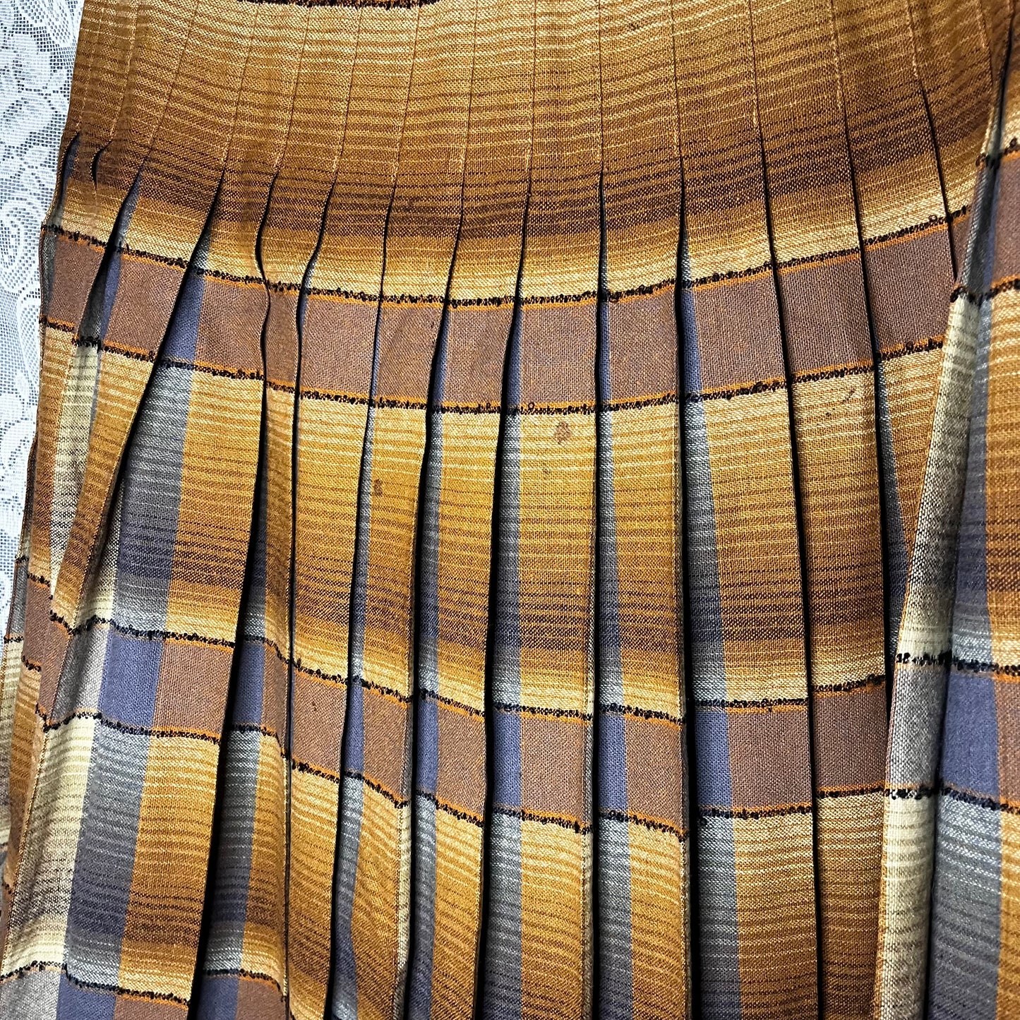 50s REVERSIBLE wool plaid skirt