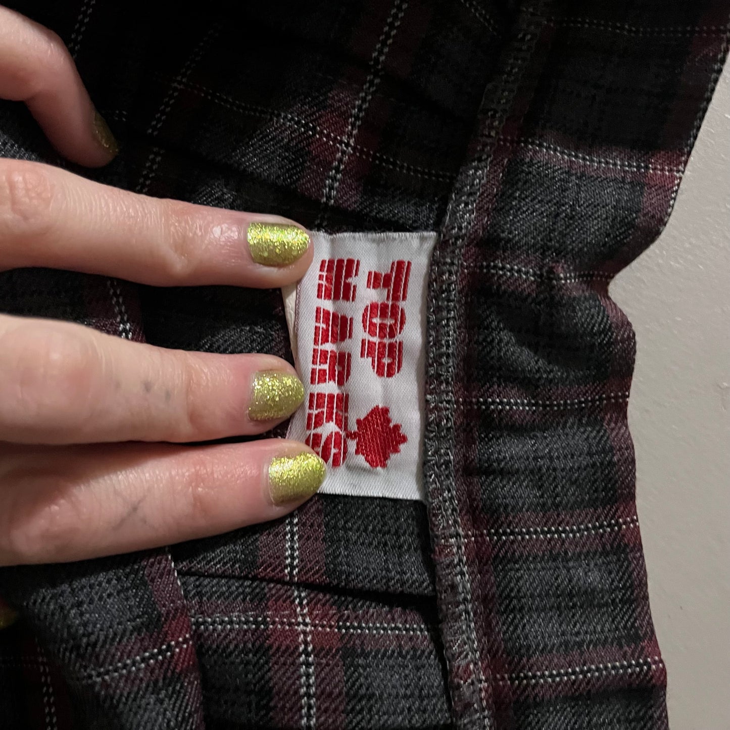 grey/red plaid school uniform skirt