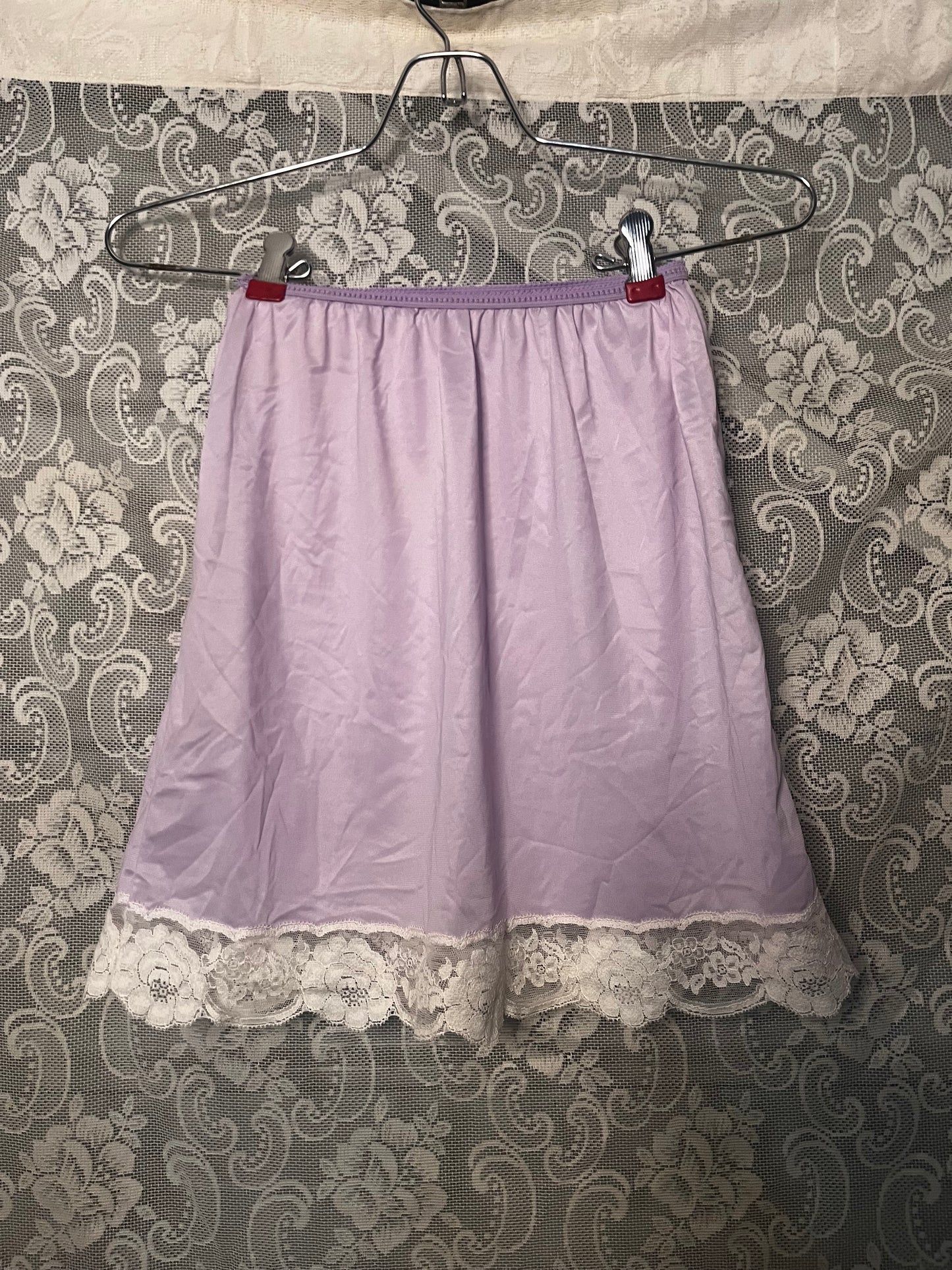 lavender mini slip skirt