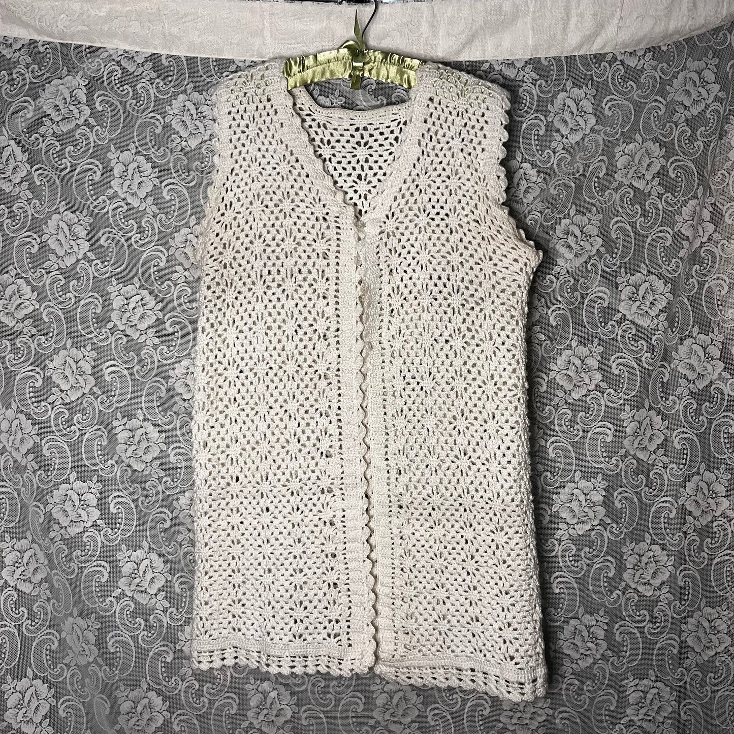 white long knit vest