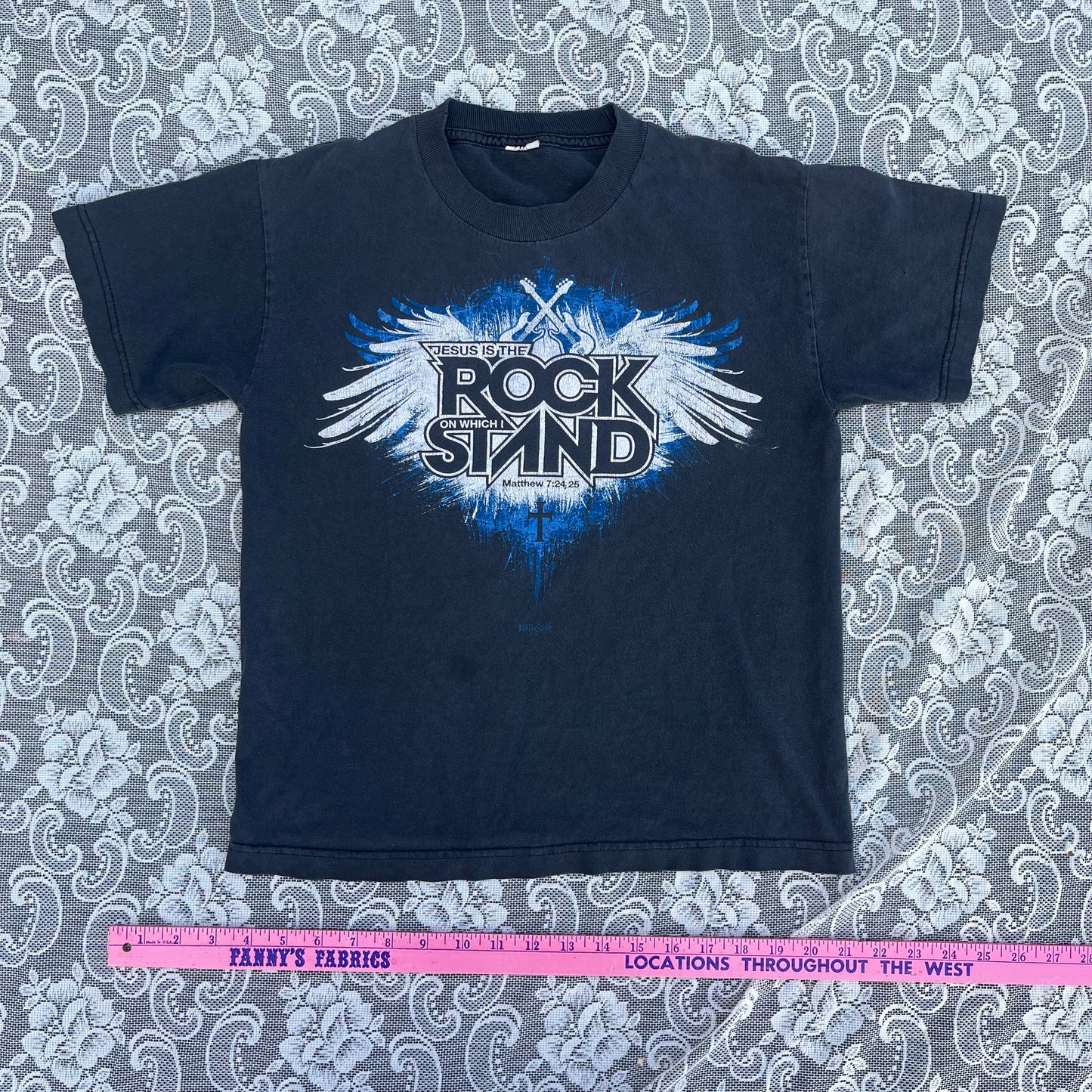 JESUS IS THE ROCK ON WHICH I STAND. ROCK BAND TEE