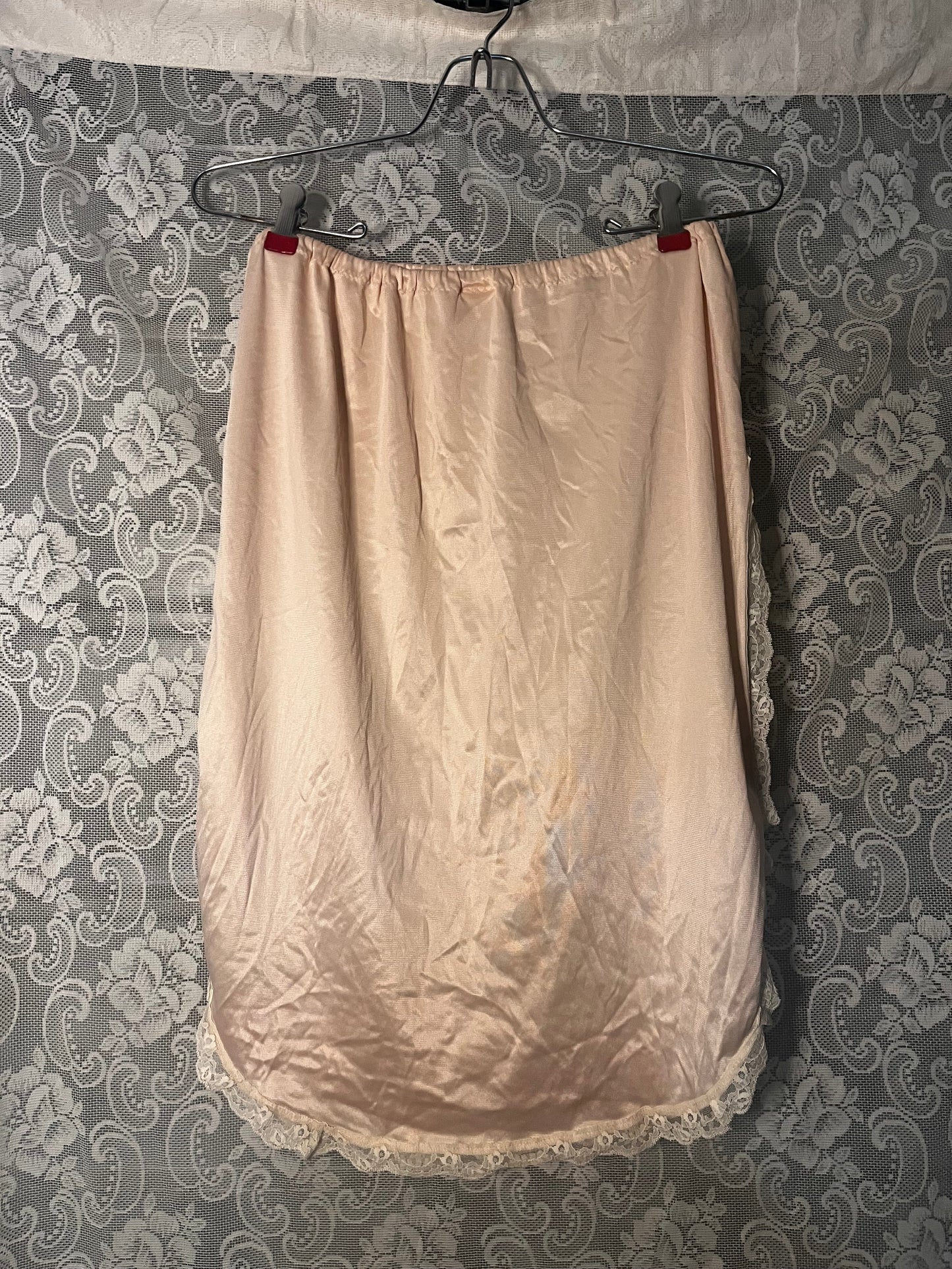 pale peach open side slip skirt