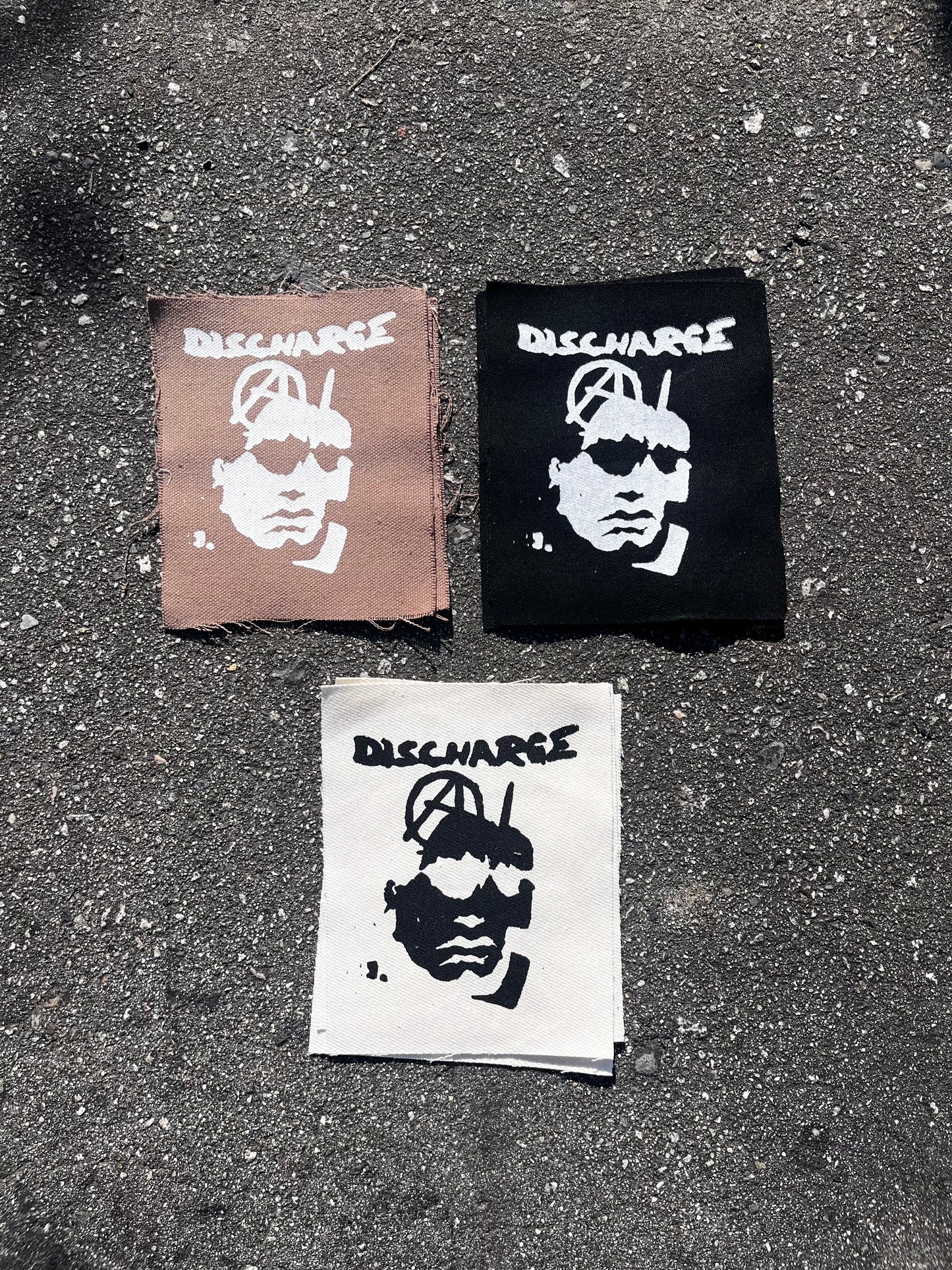 discharge bootleg screenprinted patch