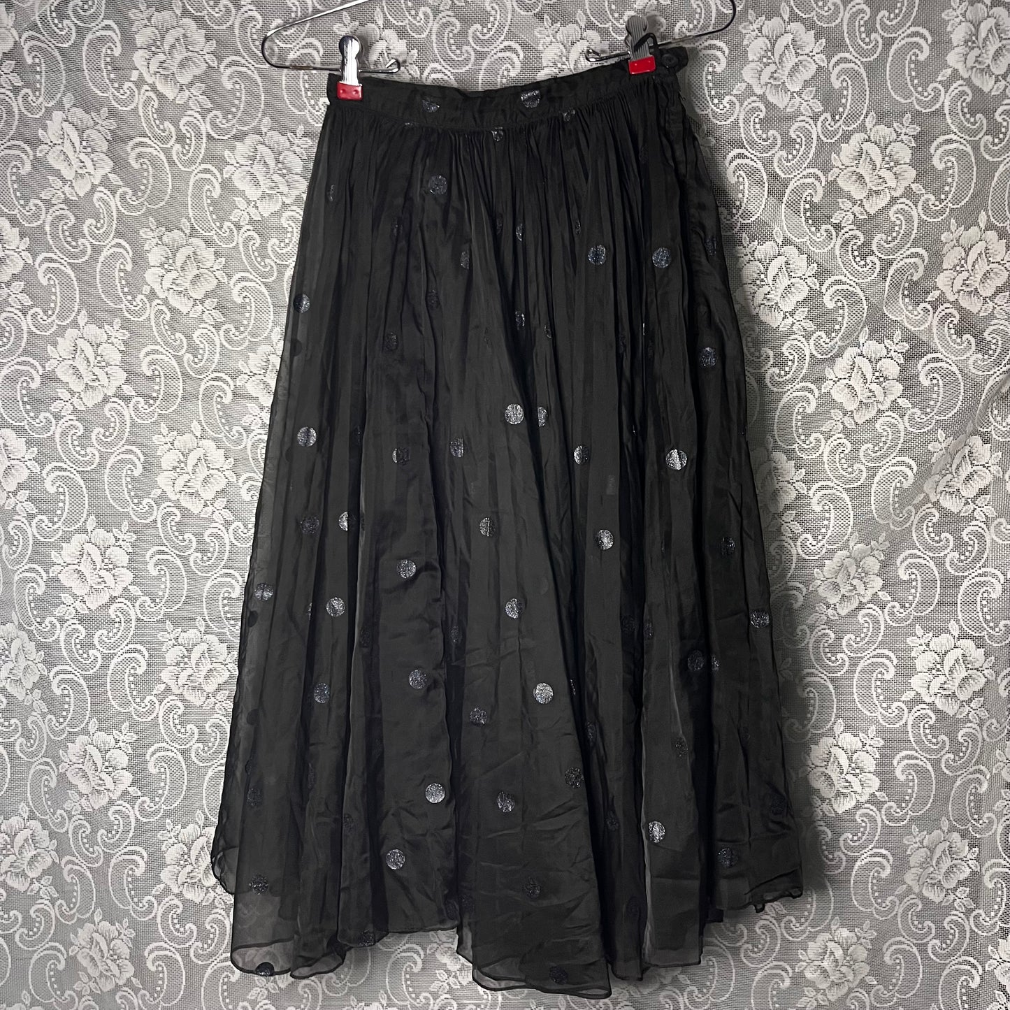 50s tulle holographic polka dot skirt