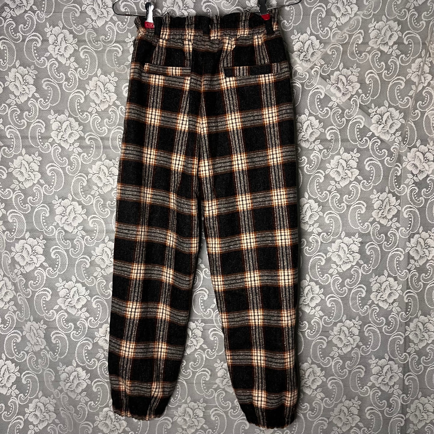 fleece lined grey/yellow plaid pants