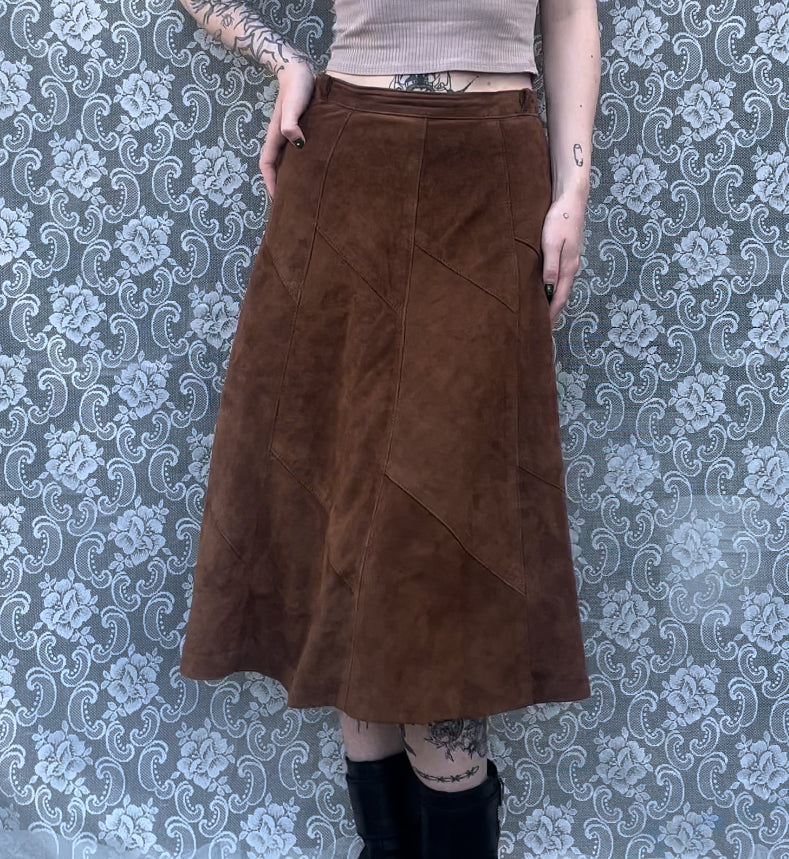 vintage DEER SKIN SUEDE circle skirt