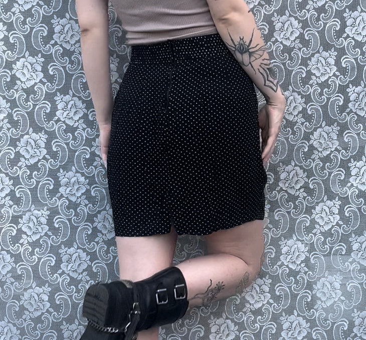 80s polka dot mini skirt