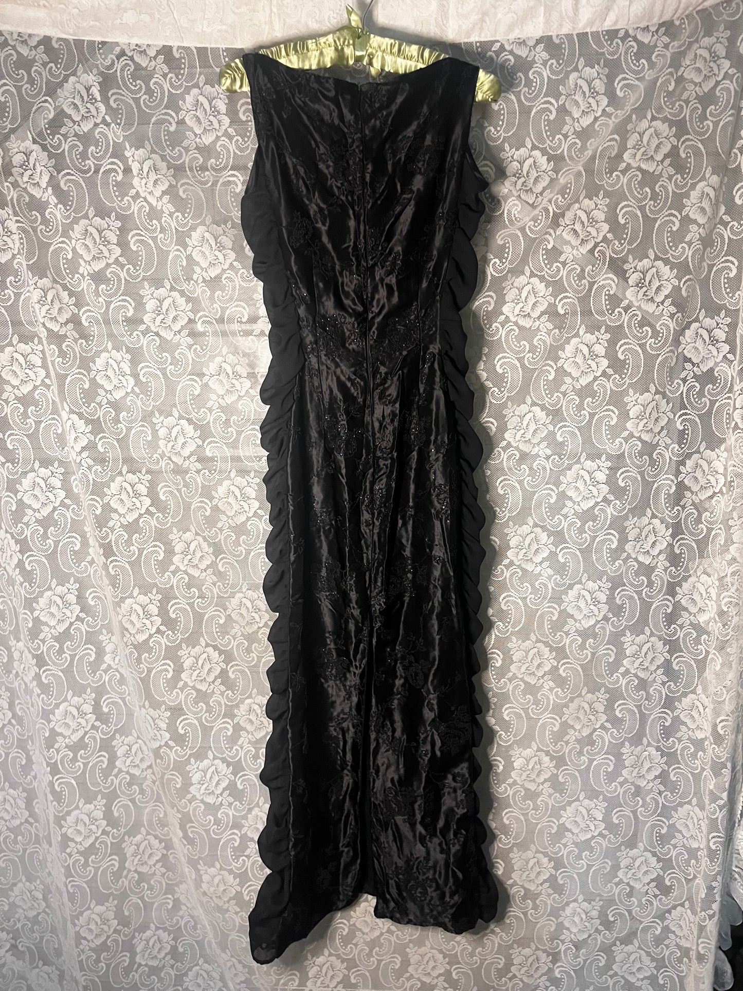 black formal beaded gown