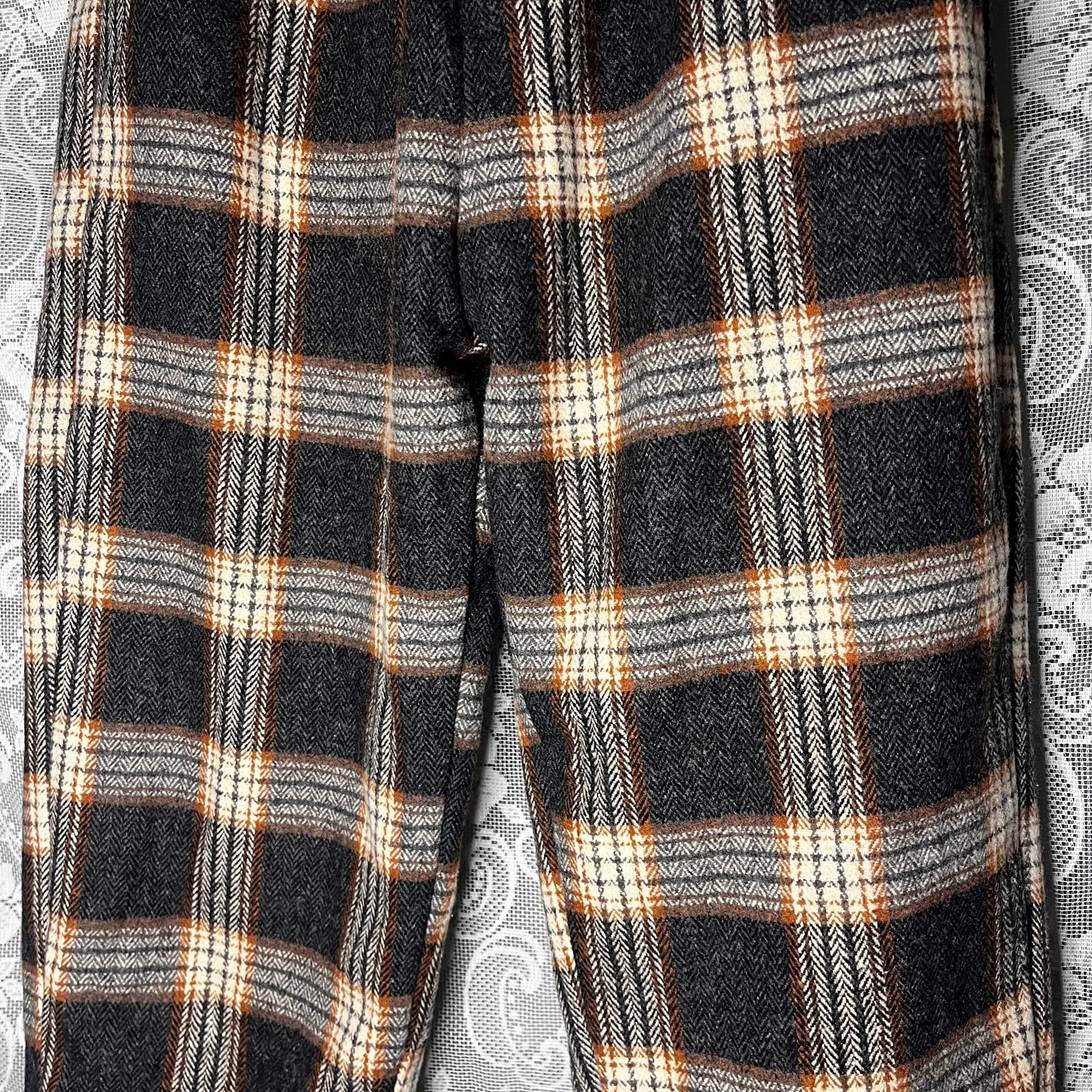 fleece lined grey/yellow plaid pants