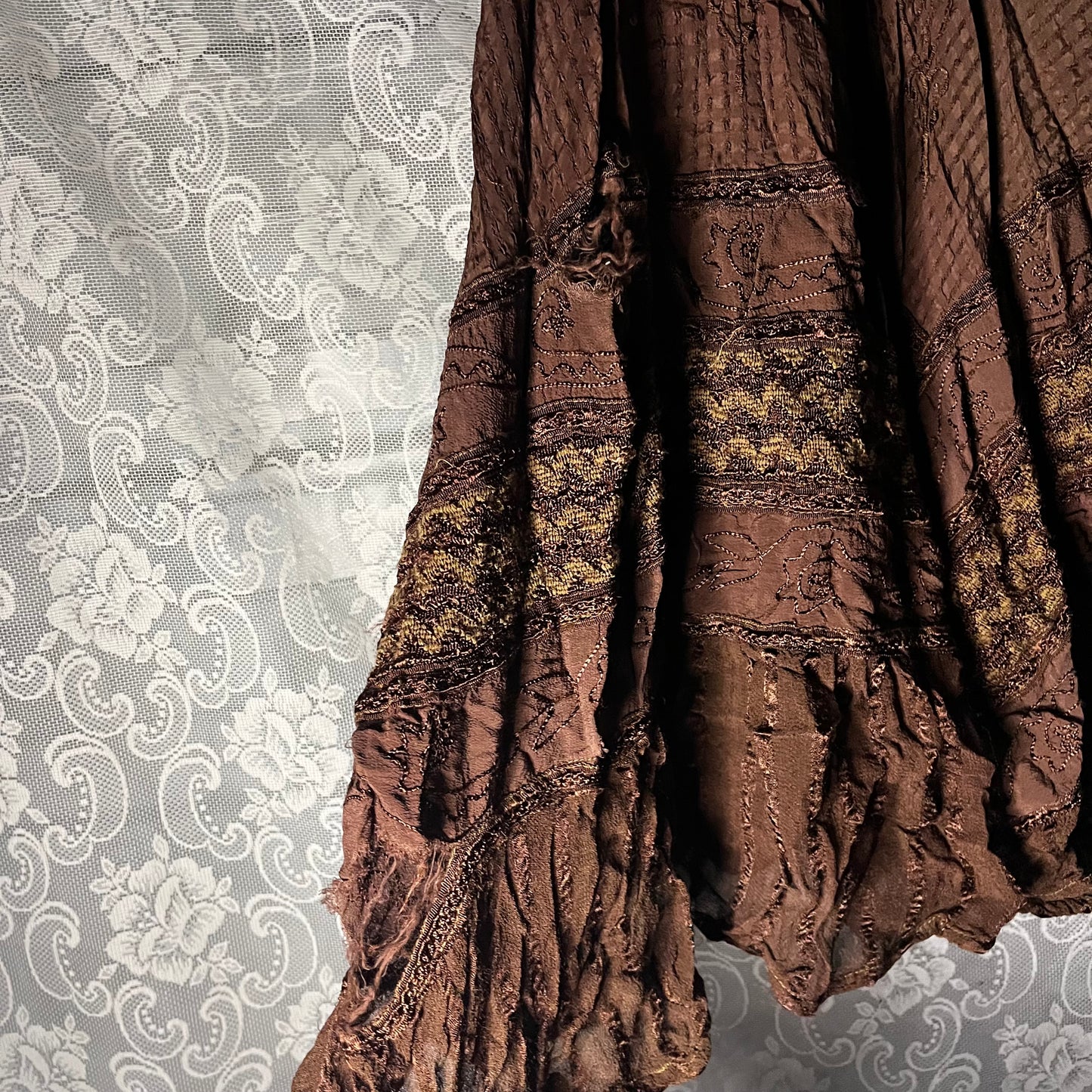 AS-IS brown hippie skirt