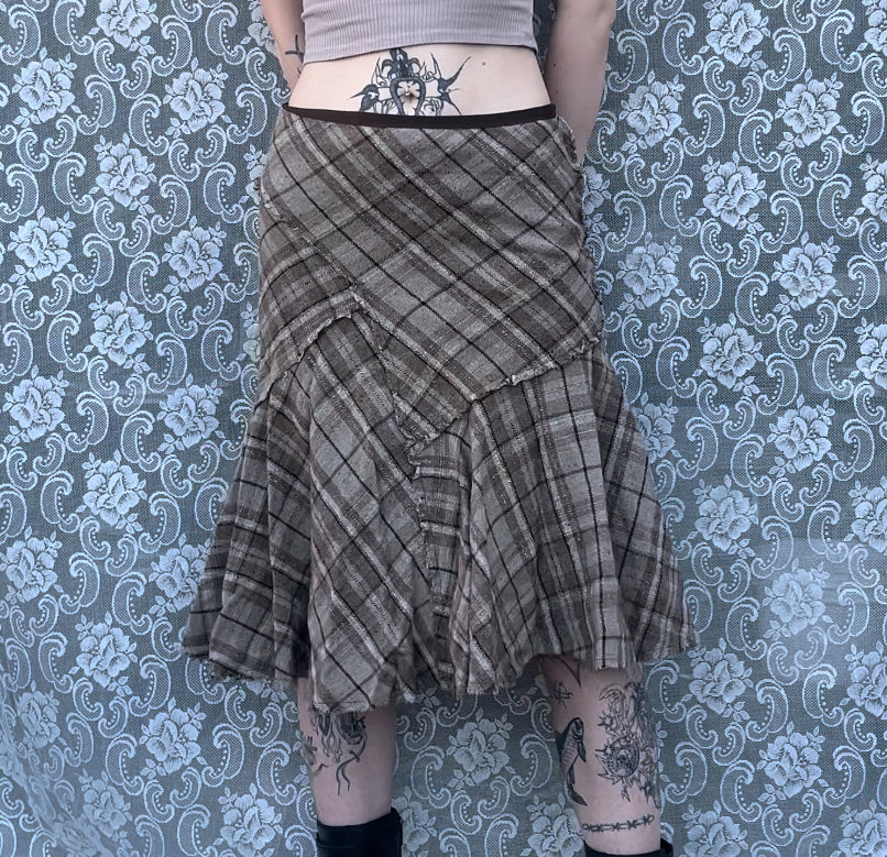 brown tweed mermaid skirt