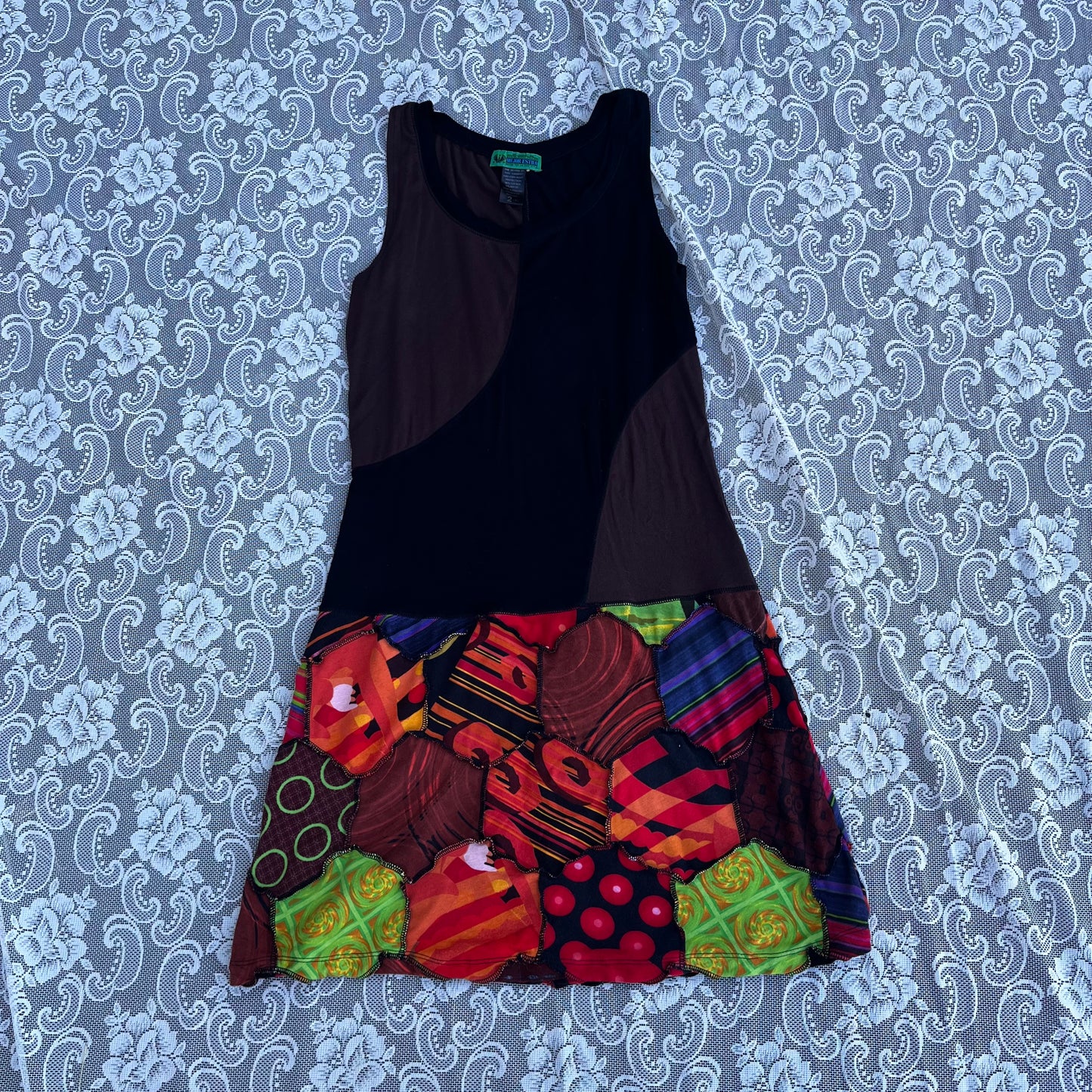 y2k hexagon abstract print dress