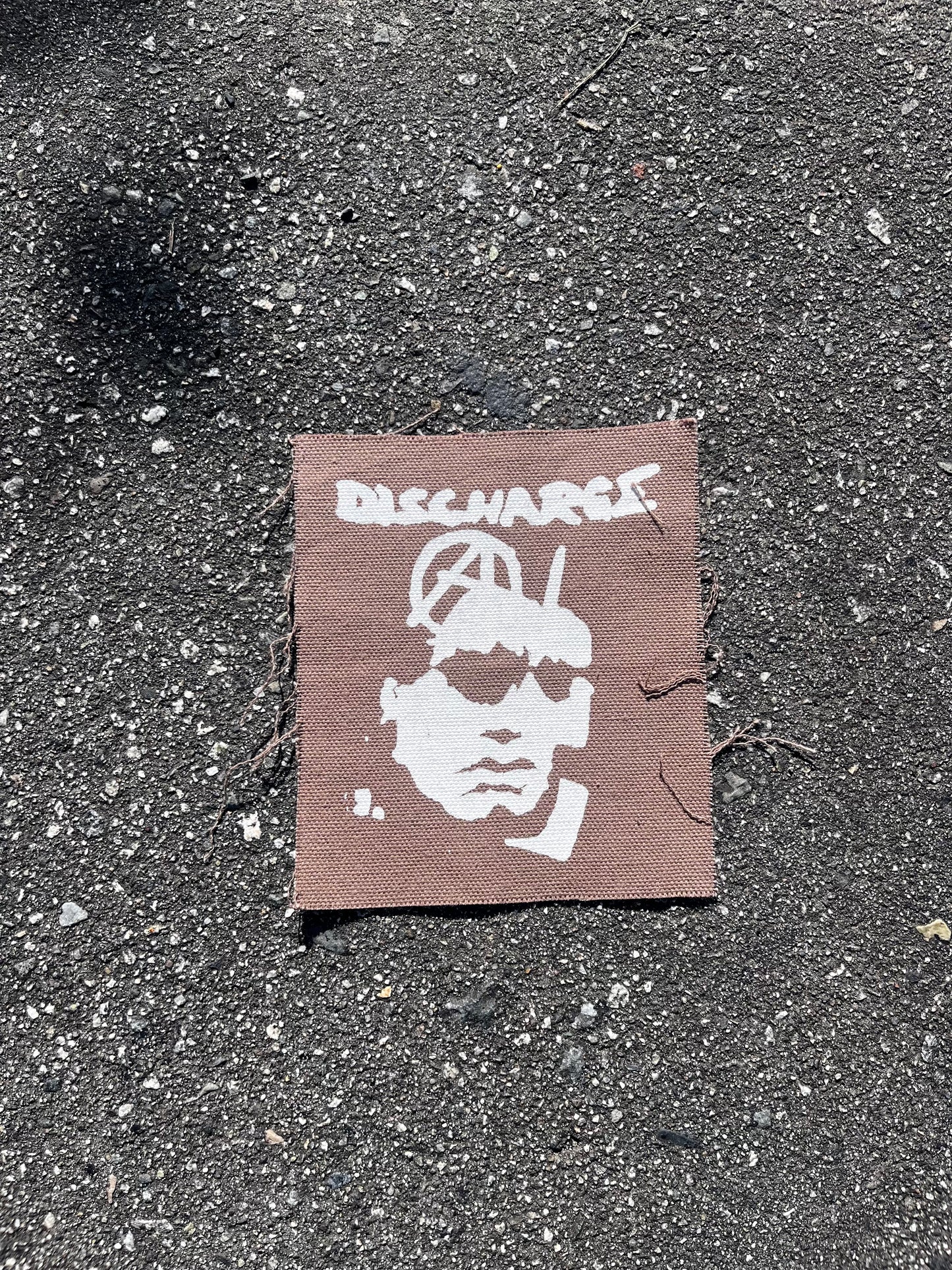 discharge bootleg screenprinted patch