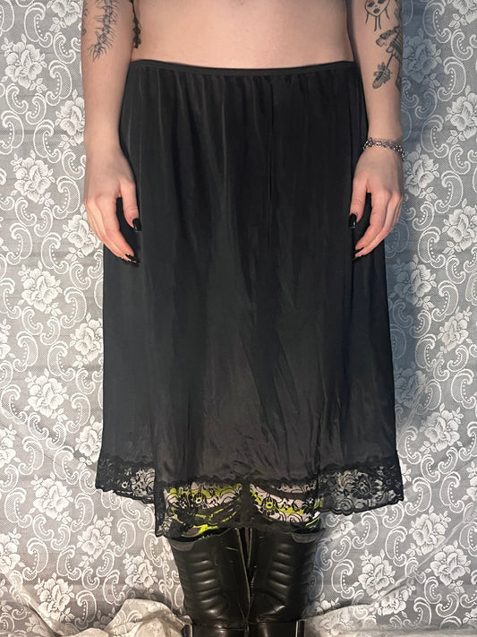 black slip skirt