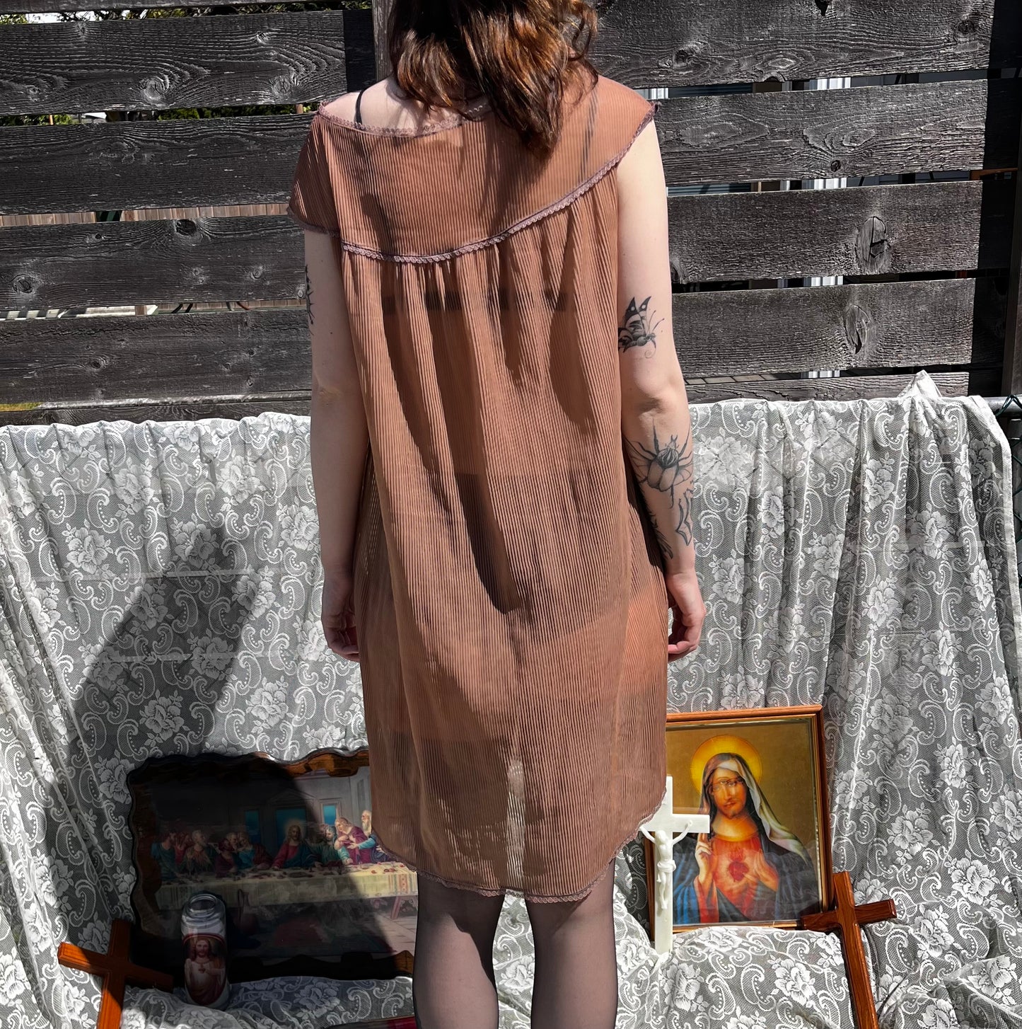 AS-IS hand dyed vintage babydoll slip