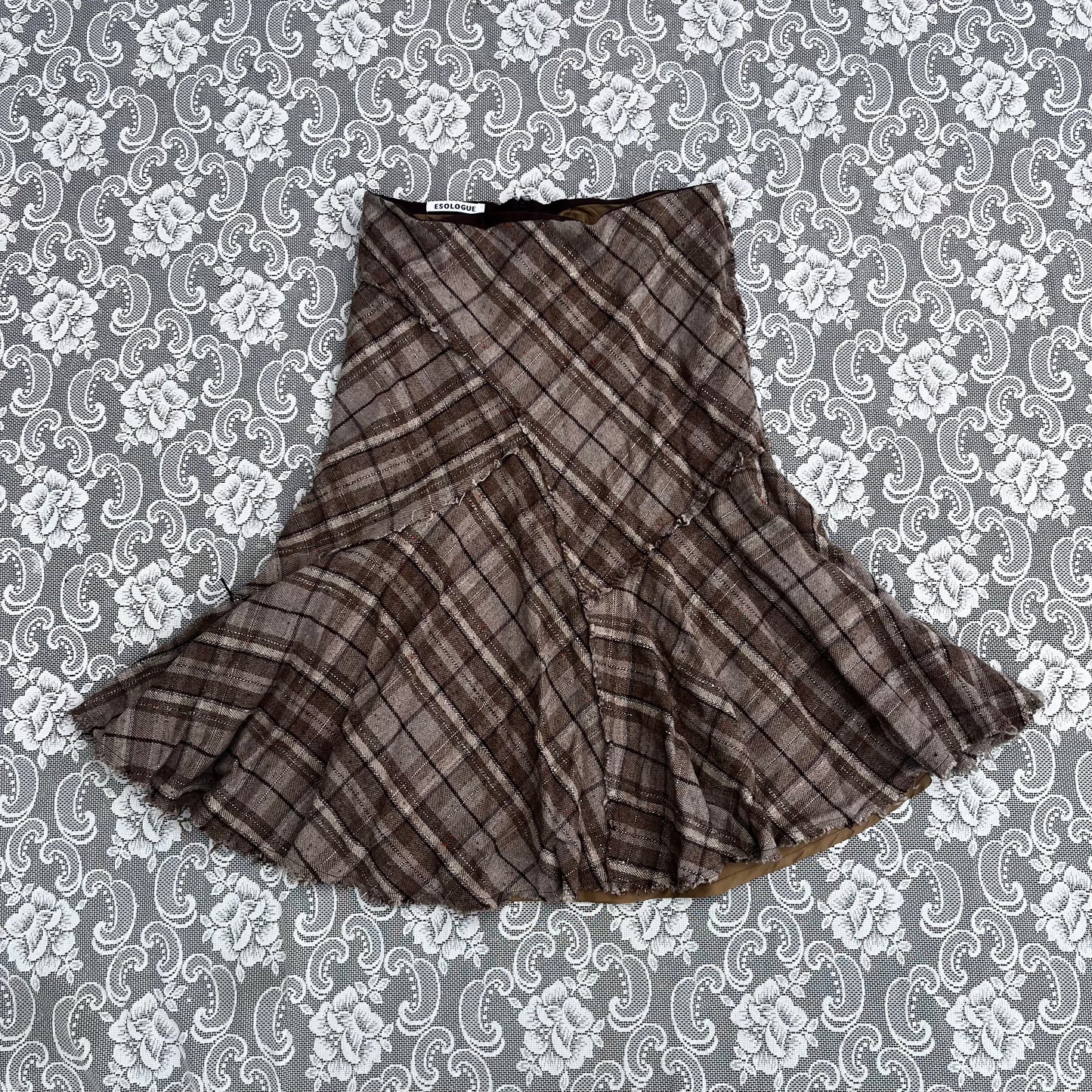 brown tweed mermaid skirt