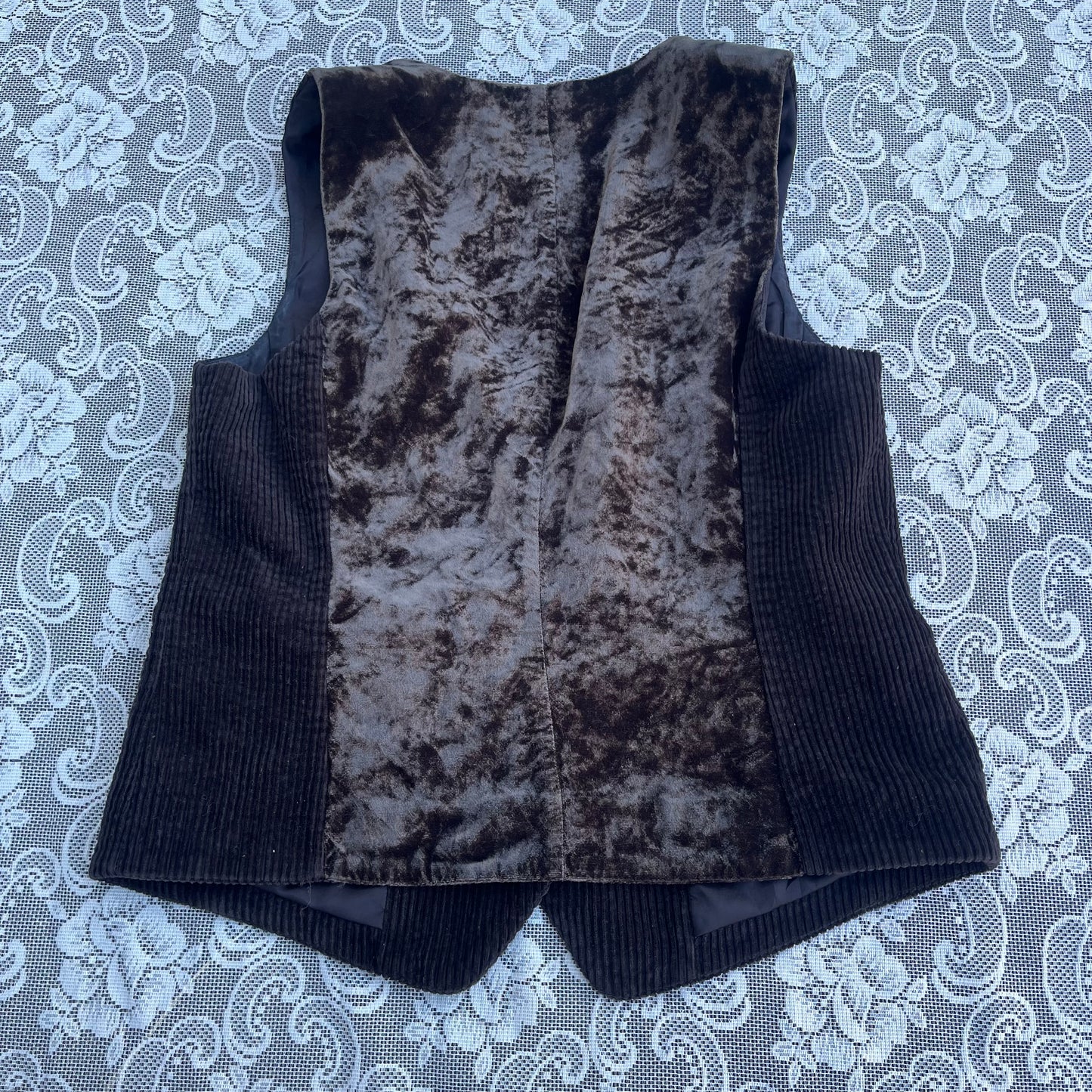 as-is brown corduroy/velvet vest