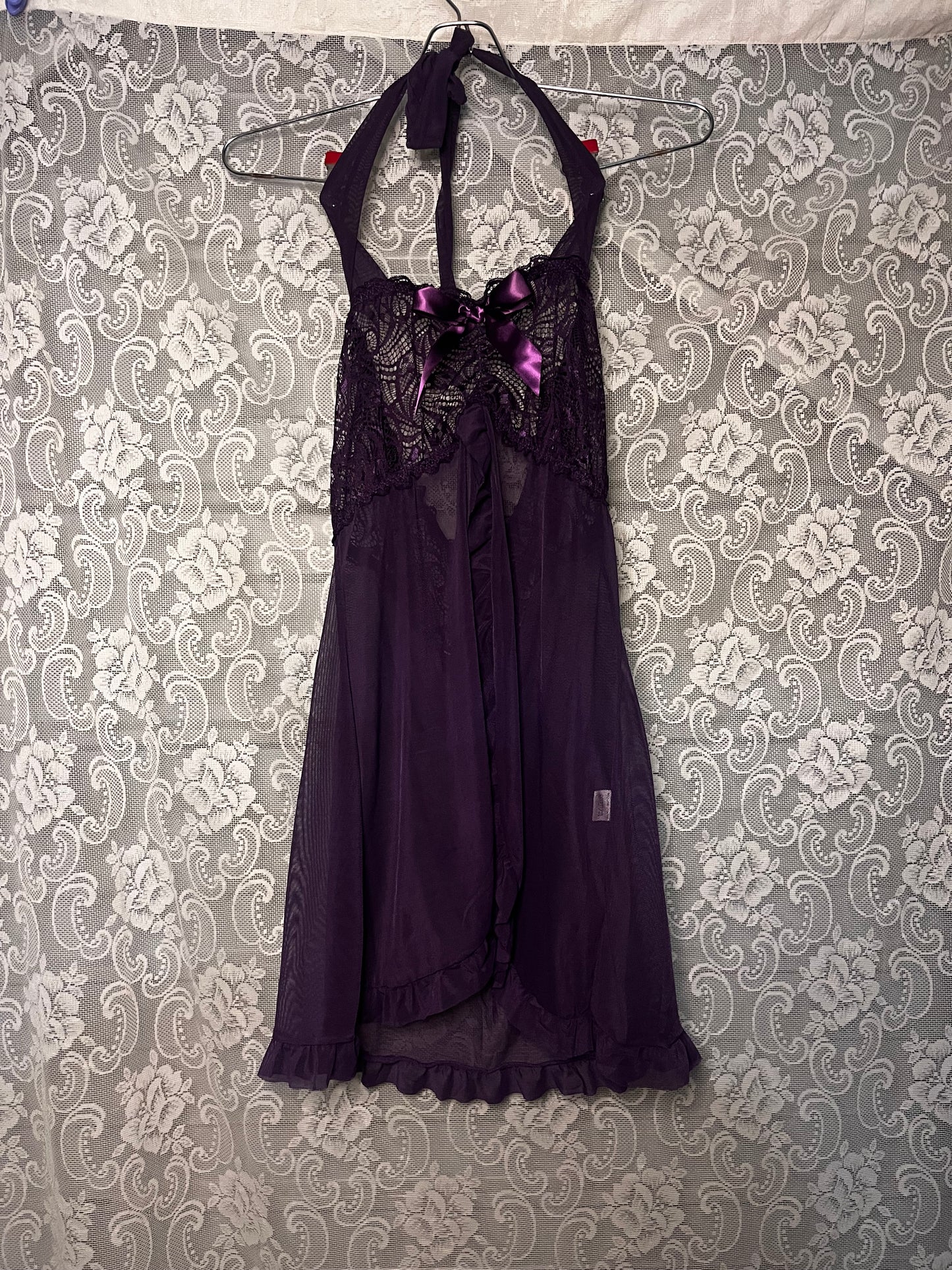 purple halter lingerie top/dress