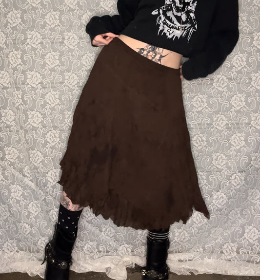 AS-IS brown layered skirt