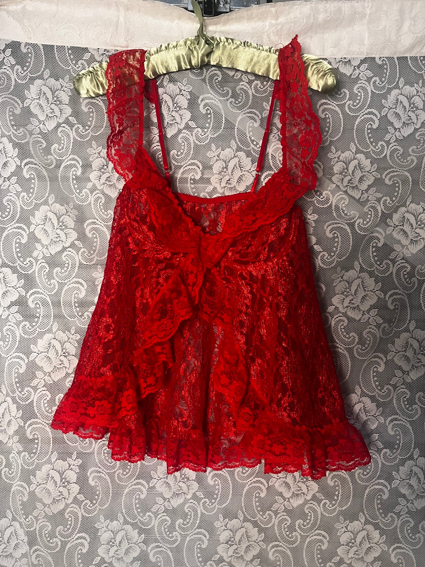 red lace lingerie top