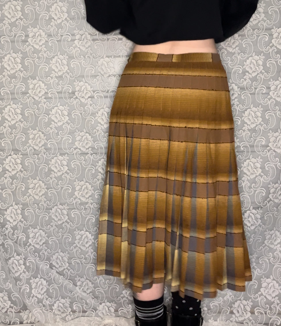 50s REVERSIBLE wool plaid skirt