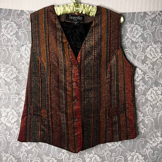 striped velvet vest