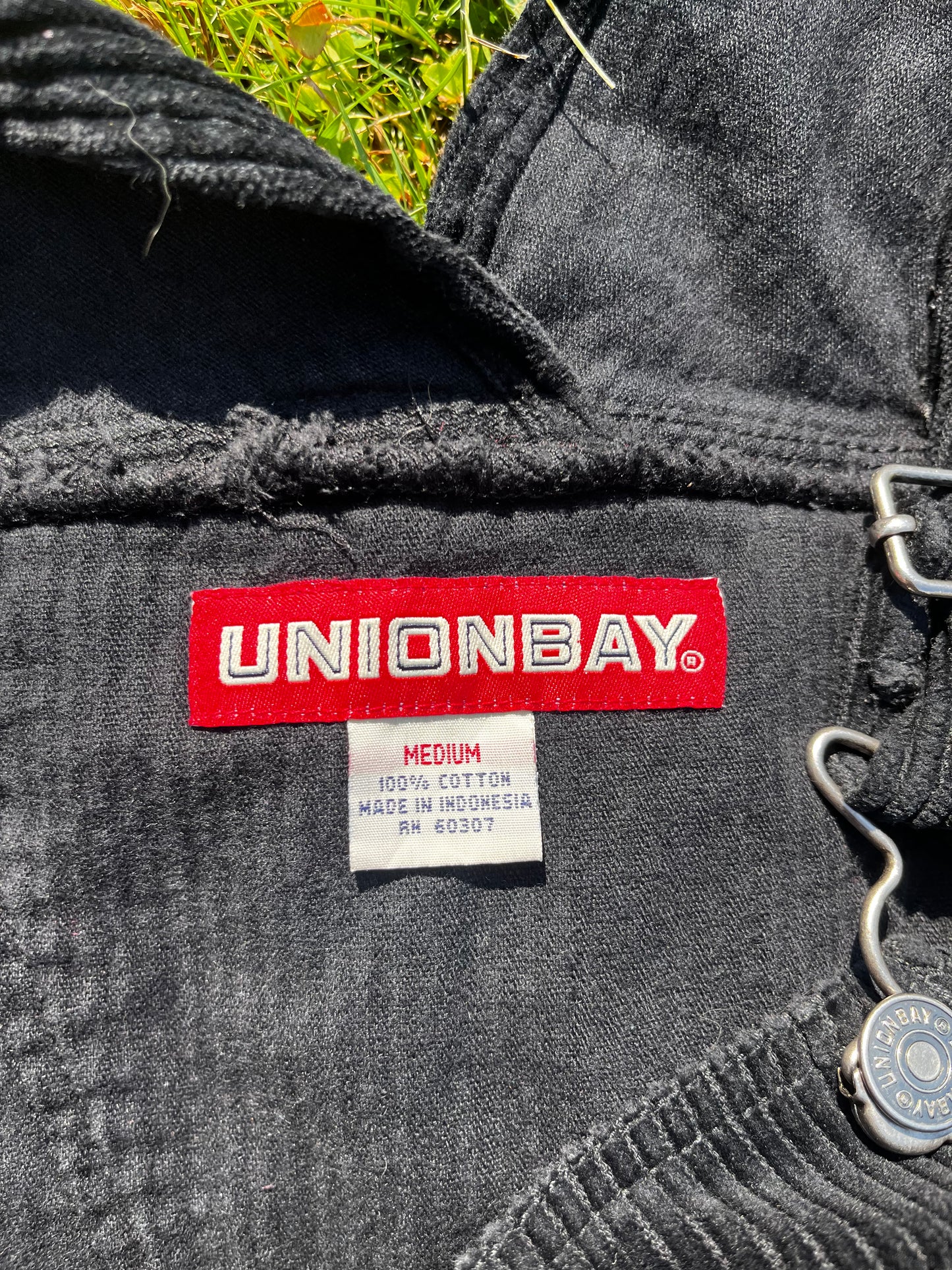 90s UNIONBAY black corduroy overalls