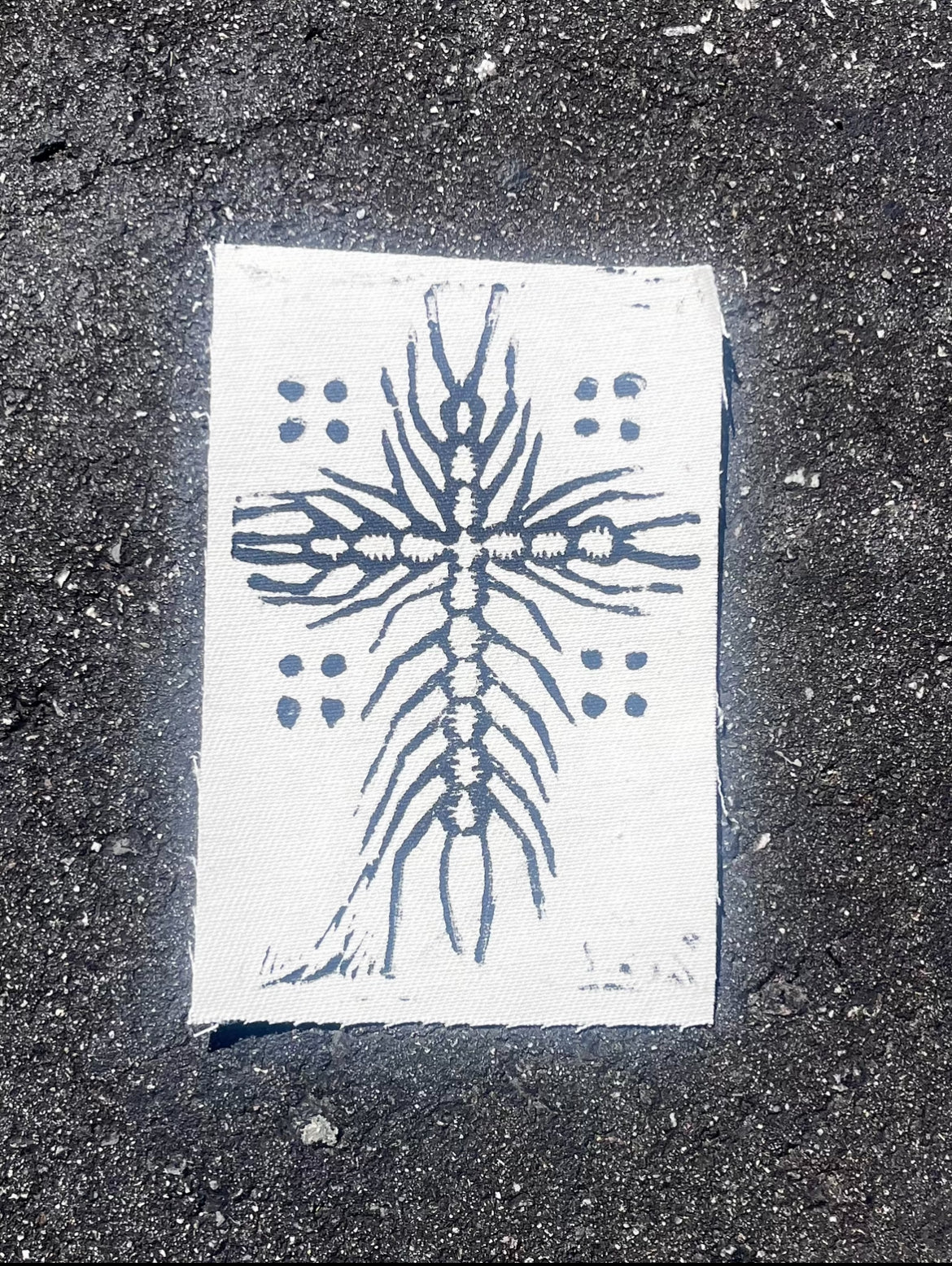 centipede cross block printed patch