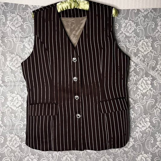 vintage brown and white stripe vest