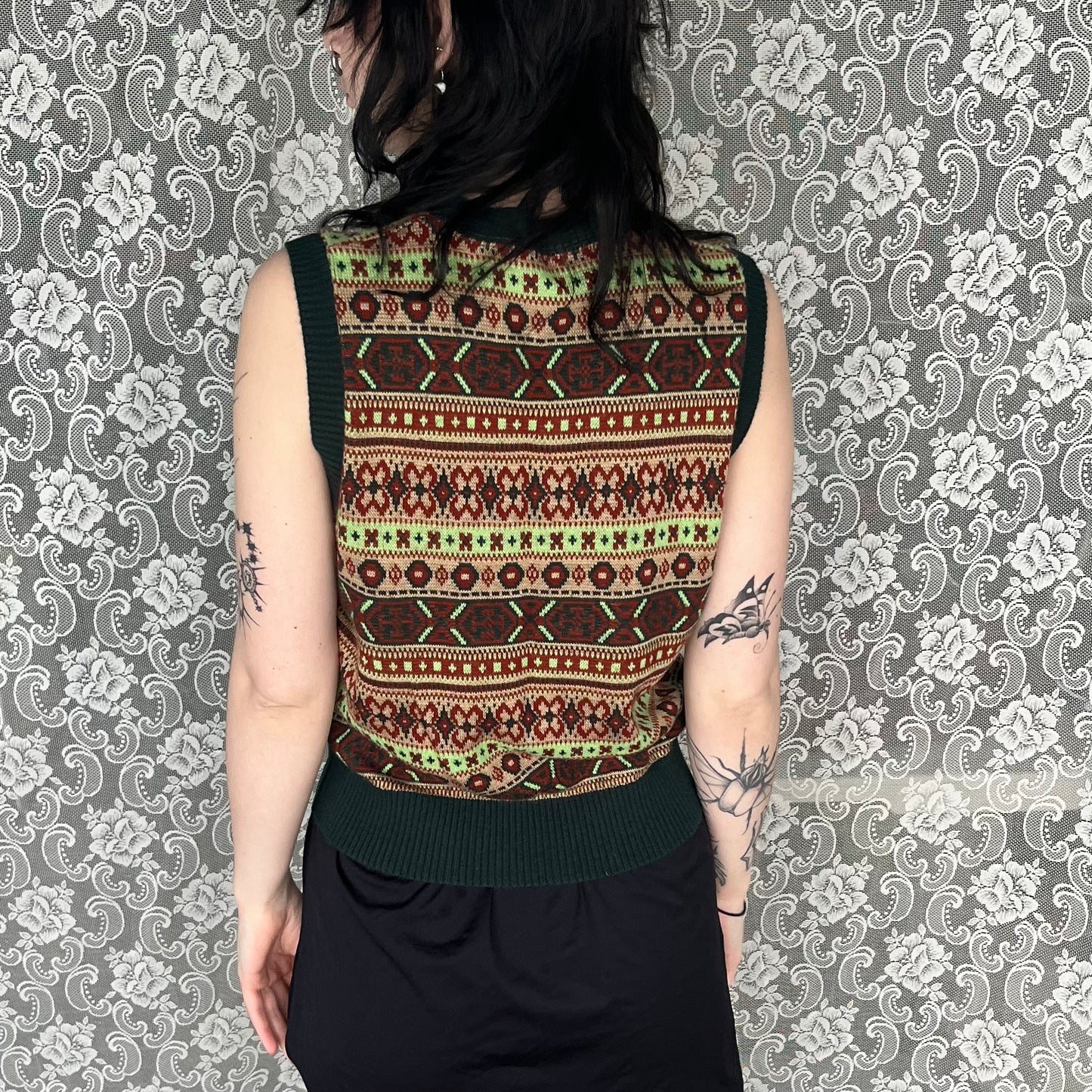 earth tone knit vest