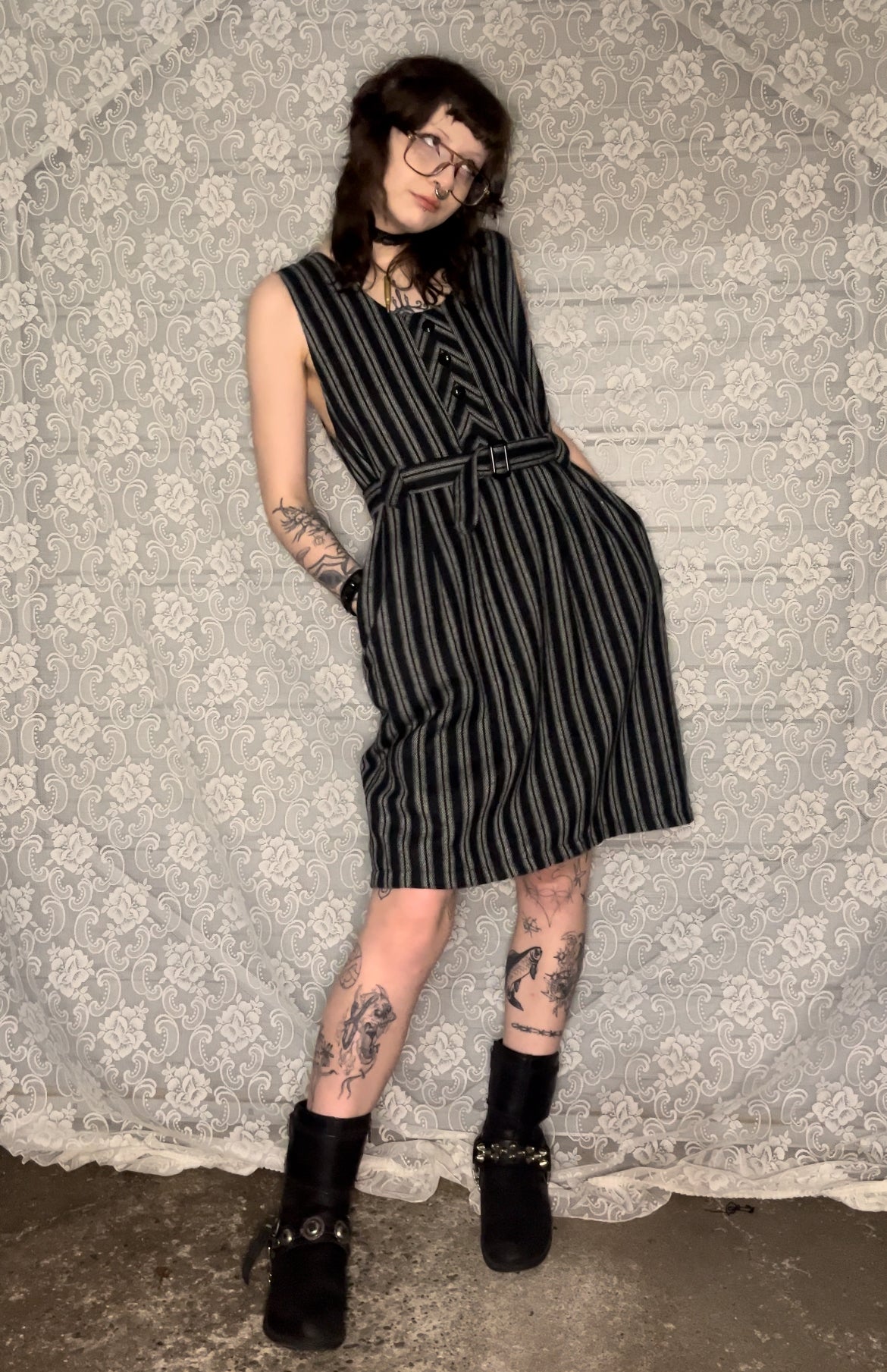 vintage wool stripe dress