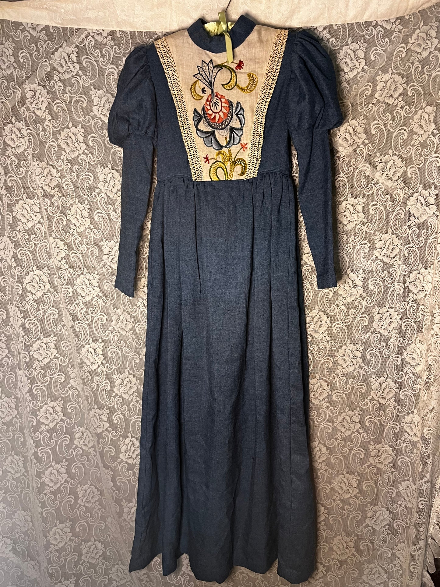 floor length wool peasant dress