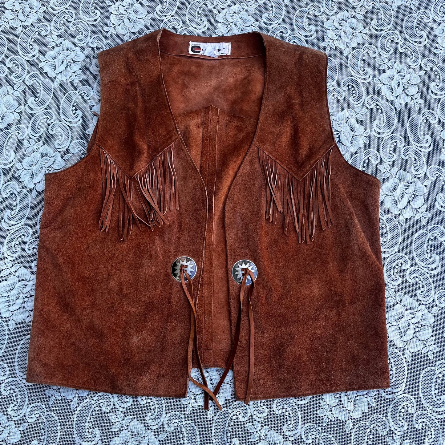 AS-IS thick suede fringe vest