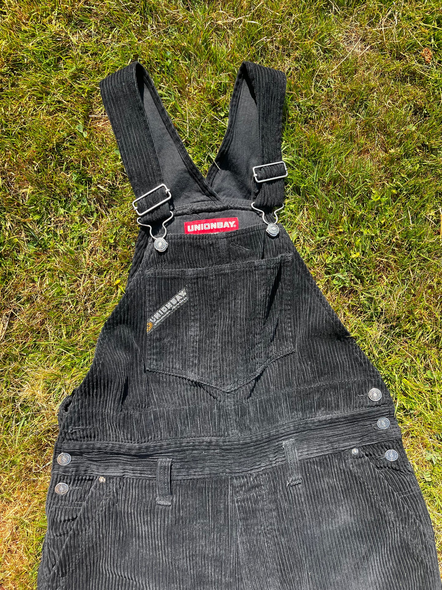 90s UNIONBAY black corduroy overalls